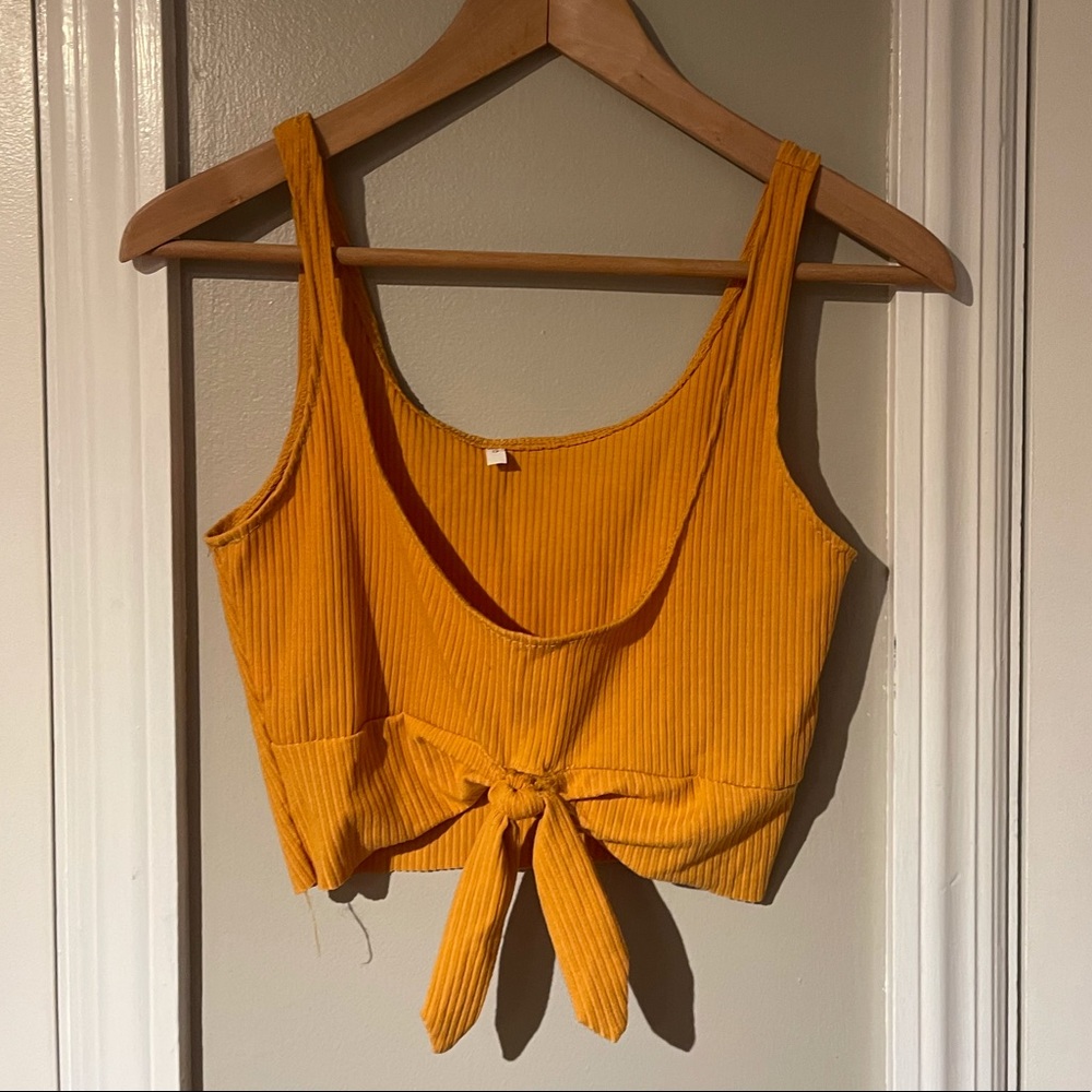 Yellow Tie Front Crop Top!